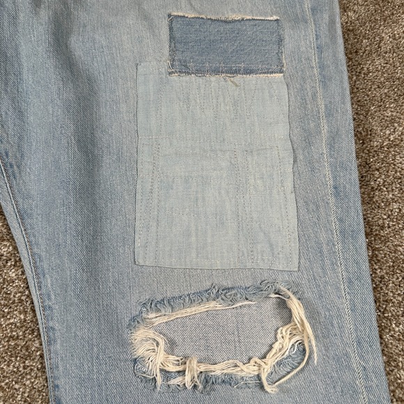 POLO RALPH LAUREN The Avery Boyfriend Distressed Patchwork Jeans Womens Size 34 - Picture 5 of 15